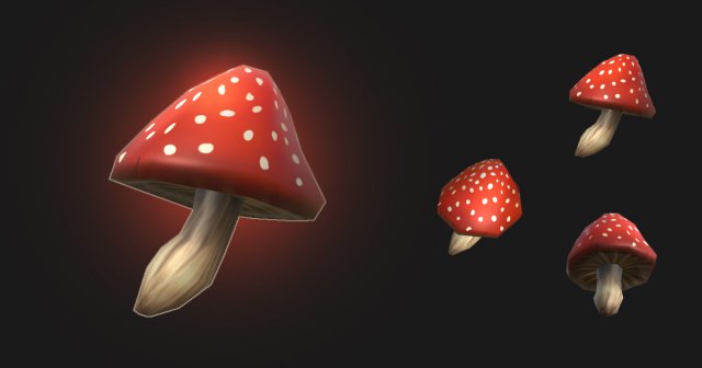 mashroom - red - lowpoly game asset Modelo 3D .c4d .max .obj .3ds .fbx .stl .blend 