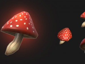mashroom - red - lowpoly game asset 3Dモデル