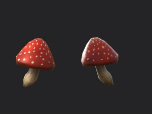 mashroom - red - lowpoly game asset 3D Model