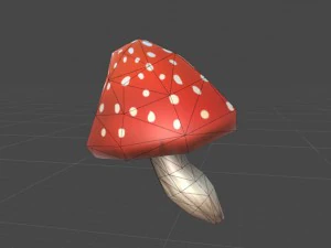 mashroom - red - lowpoly game asset 3D Model