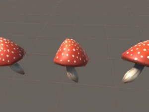 mashroom - red - lowpoly game asset 3D Model