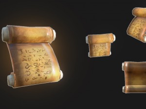 ancient scroll - lowpoly 3D Model