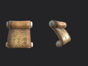 ancient scroll - lowpoly 3D Model