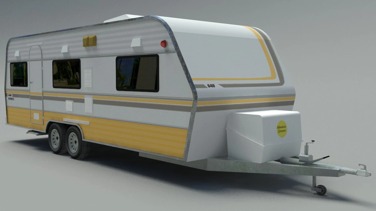 caravan trailer 3D Model .c4d .max .obj .3ds .fbx .stl .blend 