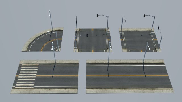 road pack Modello 3D .c4d .max .obj .3ds .fbx .stl .blend 
