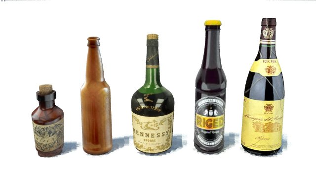 pack bottles 3D Model .c4d .max .obj .3ds .fbx .stl .blend 