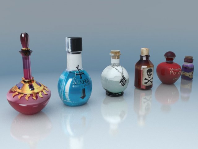 pack potions and poisons Modèle 3D .c4d .max .obj .3ds .fbx .stl .blend 