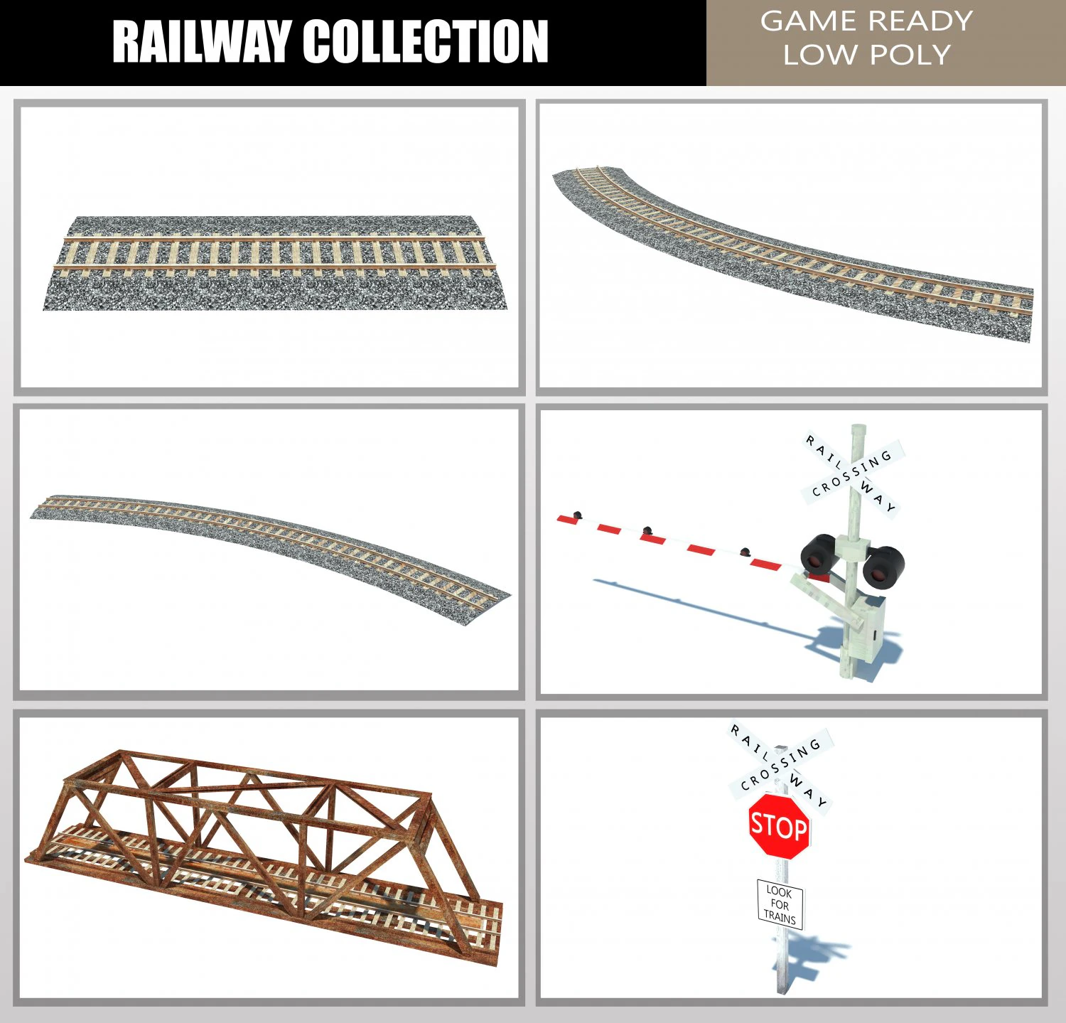 railroad pack 3D Model .c4d .max .obj .3ds .fbx .stl .blend 