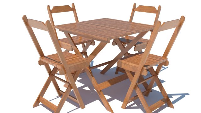 table and chairs Modello 3D .c4d .max .obj .3ds .fbx .stl .blend 