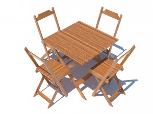 table and chairs Modello 3D