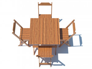 table and chairs Modello 3D