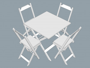 table and chairs Modello 3D