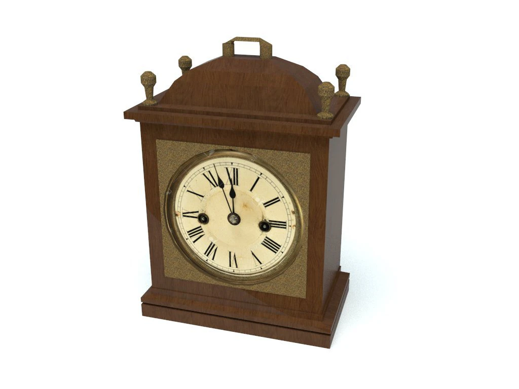 mantel clock 3D Model .c4d .max .obj .3ds .fbx .stl .blend 