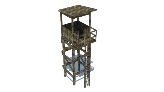 observation tower low poly 3D 模型 .c4d .max .obj .3ds .fbx .stl .blend 