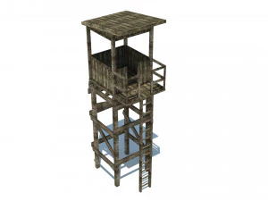 torre de observa&ccedil;&atilde;o baixo poli Modelo 3D
