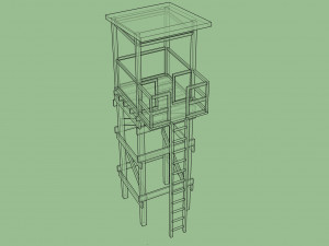 observation tower low poly 3D 模型