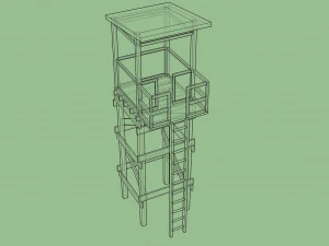 observation tower low poly 3D Model