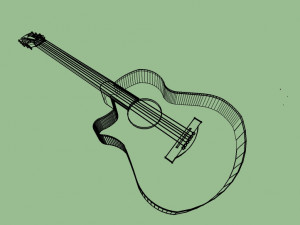 classic guitar Modello 3D