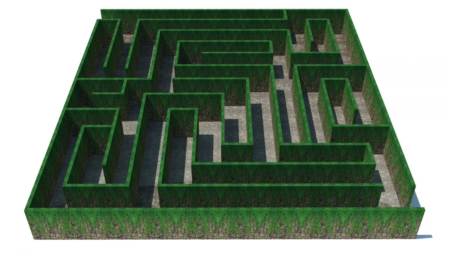 maze - wall with creeper 3D Model .c4d .max .obj .3ds .fbx .stl .blend