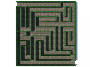 maze - wall with creeper 3D Model