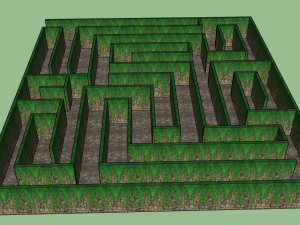 maze - wall with creeper 3D Модель