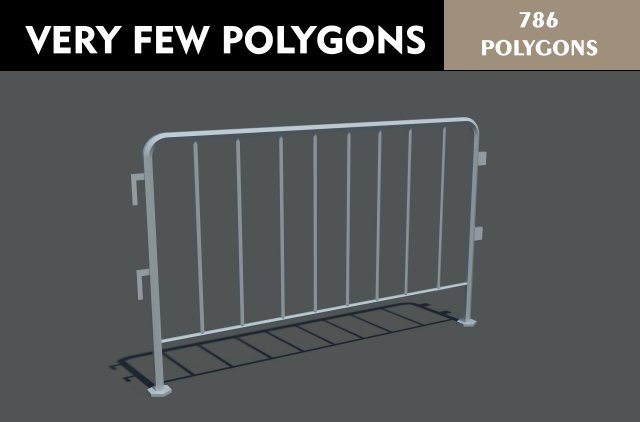safety barrier 3D Model .c4d .max .obj .3ds .fbx .stl .blend 