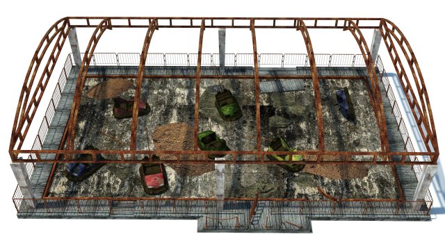 abandoned bumper cars Modèle 3D .c4d .max .obj .3ds .fbx .stl .blend 