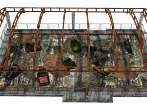 abandoned bumper cars 3D Model