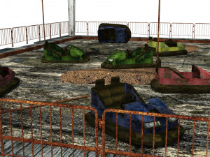 abandoned bumper cars Modèle 3D