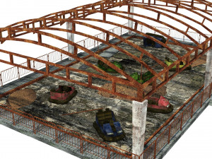 abandoned bumper cars Modèle 3D