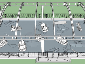 abandoned bumper cars Modèle 3D