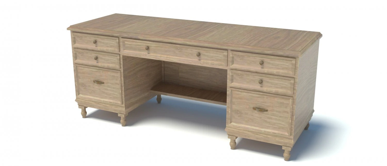 old office desk 3D Model .c4d .max .obj .3ds .fbx .stl .blend 