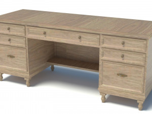 old office desk 3D Model
