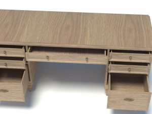 old office desk 3D Model