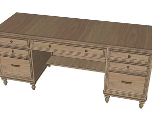 old office desk 3D Model