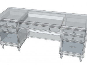 old office desk 3D Model