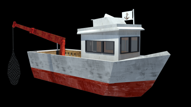 fishing vessel 3D Model .c4d .max .obj .3ds .fbx .stl .blend 