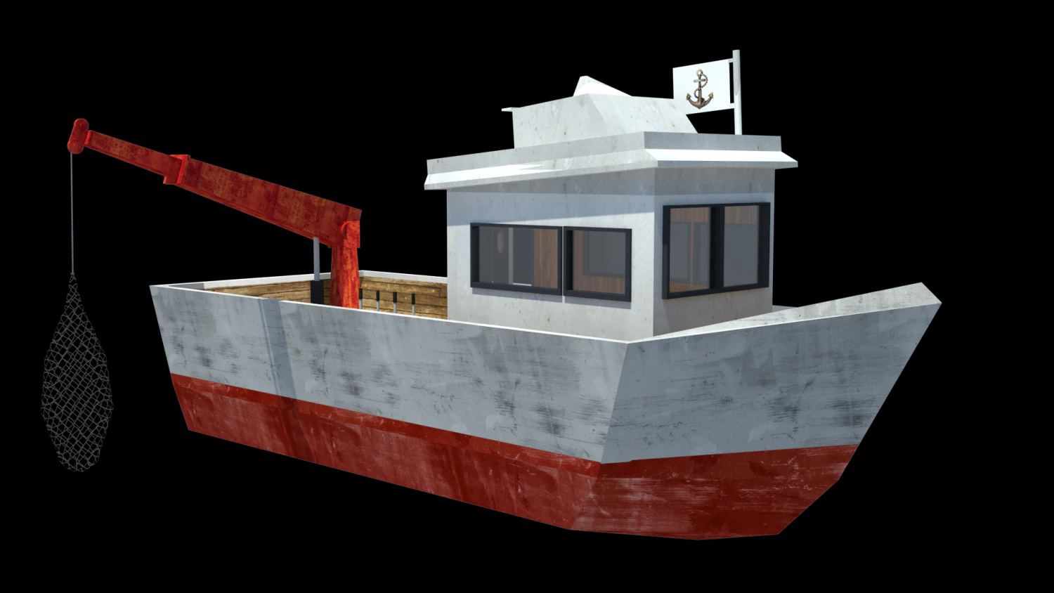 fishing vessel 3D Model .c4d .max .obj .3ds .fbx .stl .blend 