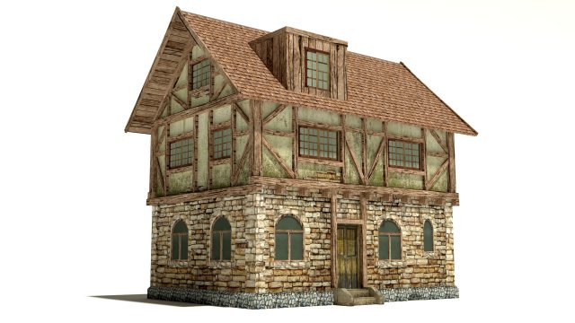 medieval house 3D Model .c4d .max .obj .3ds .fbx .stl .blend 