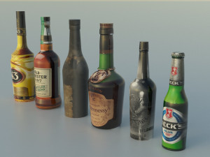 pack bottles 2 3Dモデル