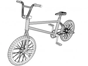 bmx bike - blue 3D Model
