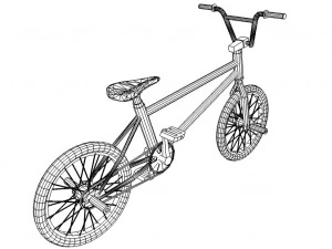 bmx bike - blue 3D Model