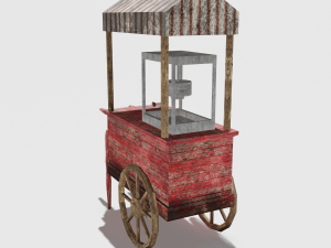 old popcorn cart Model 3D