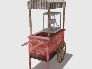 old popcorn cart 3D Model