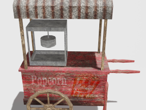 old popcorn cart 3D Model