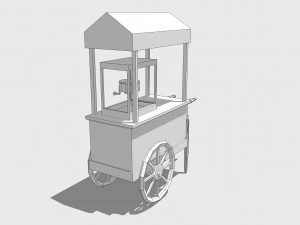 old popcorn cart 3D Model