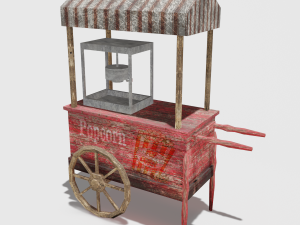 old popcorn cart Modello 3D