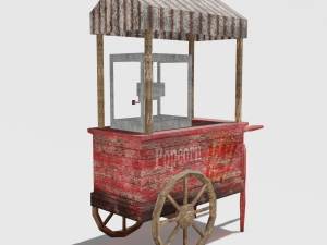 old popcorn cart Model 3D
