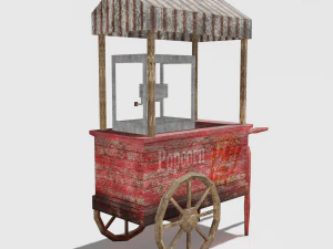 old popcorn cart 3D Model