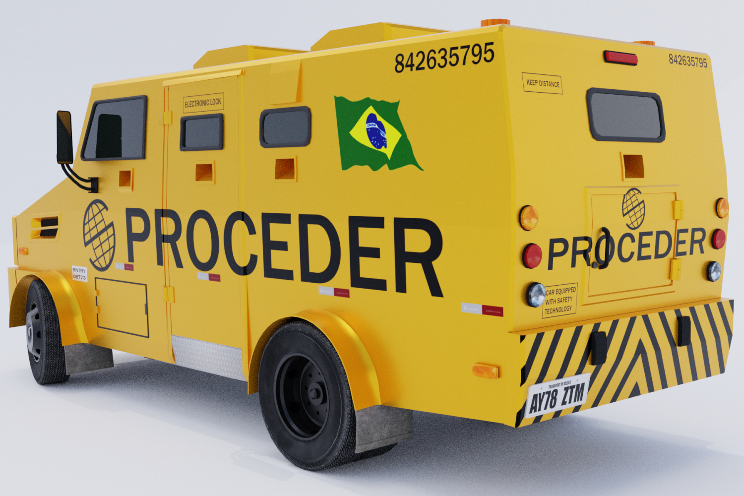 Bank Armored Car 3D Model in Heavy Equipment 3DExport